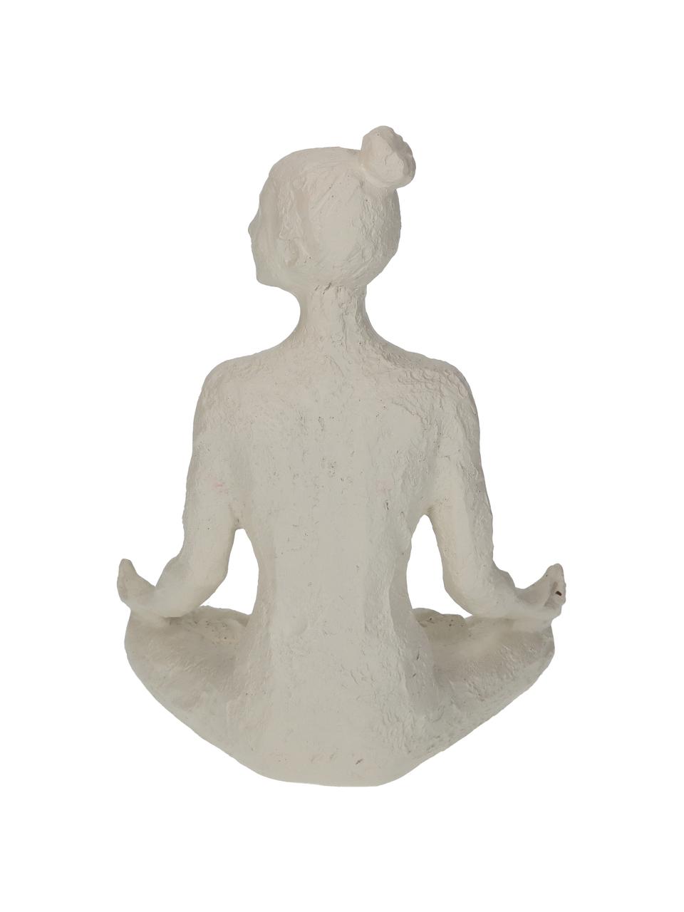 Dekoracja Yoga-Frau, Poliresing, Odcienie kości słoniowej, S 18 x W 24 cm