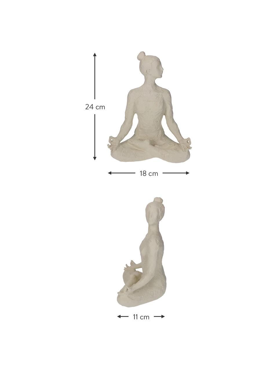 Dekoracja Yoga-Frau, Poliresing, Odcienie kości słoniowej, S 18 x W 24 cm