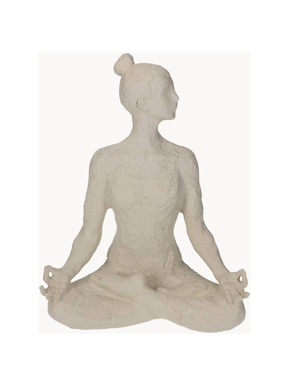 Objet décoratif Yoga, Polyrésine, Blanc cassé, larg. 18 x haut. 24 cm