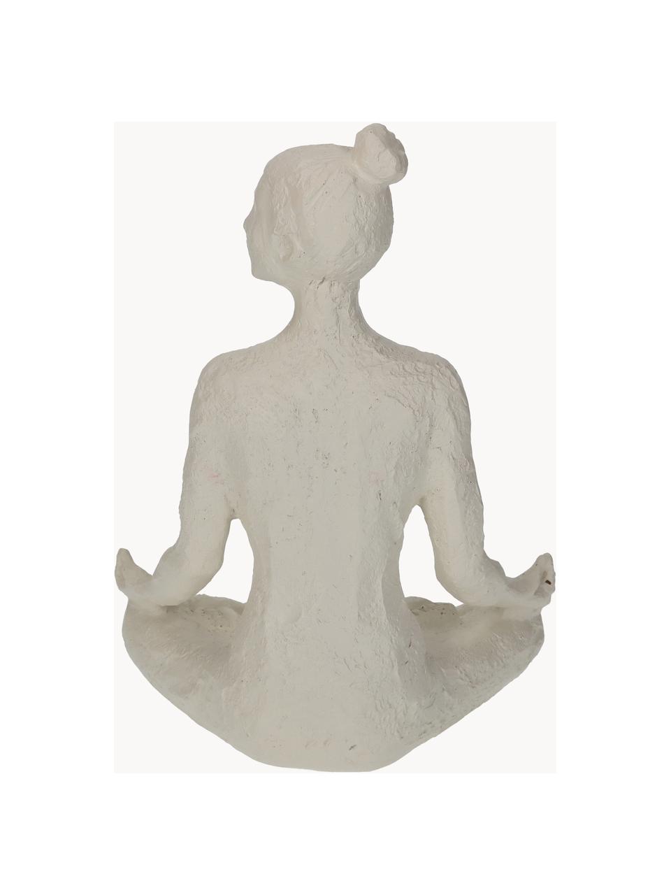 Dekoracja Yoga-Frau, Poliresing, Złamana biel, S 18 x W 24 cm