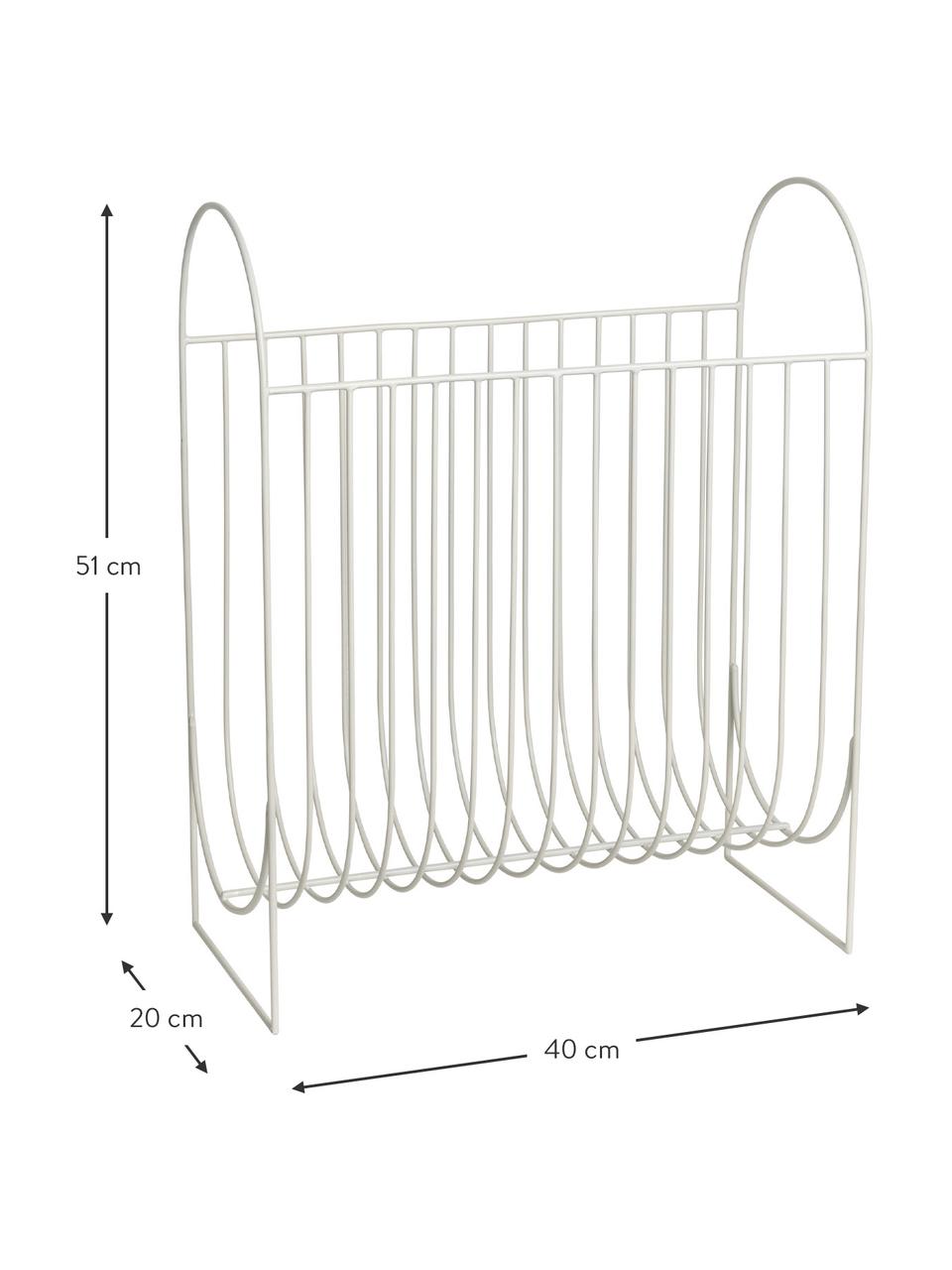 Portariviste Maggie, Metallo rivestito, Grigio chiaro, Larg. 40 x Alt. 51 cm