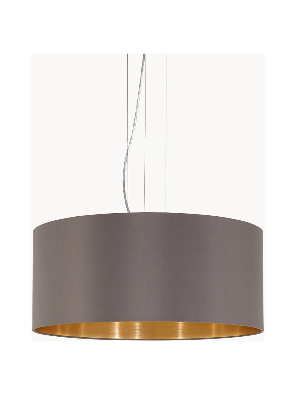 Hanglamp Jamie, Fitting: vernikkeld metaal, Taupe, goudkleurig, Ø 53 x H 24 cm