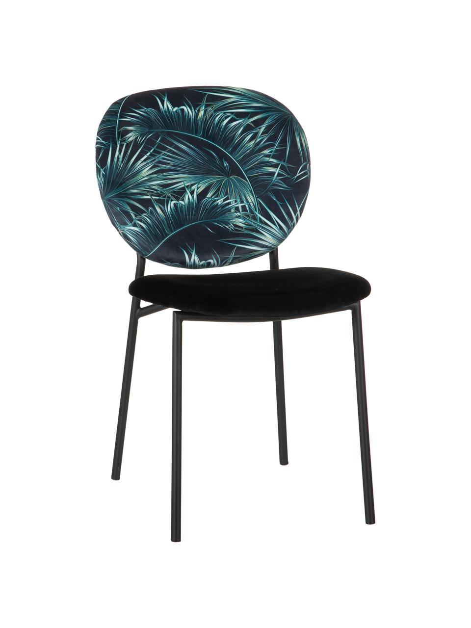 Čalouněná židle Hojas, Odstíny modré, černá