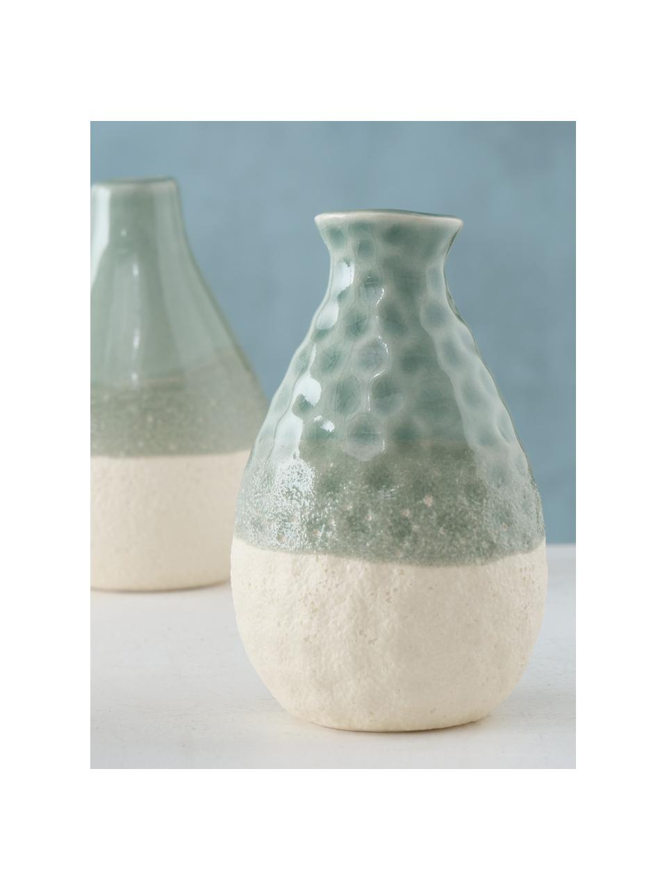 Petit vase Carney, 2 élém., Vert, beige