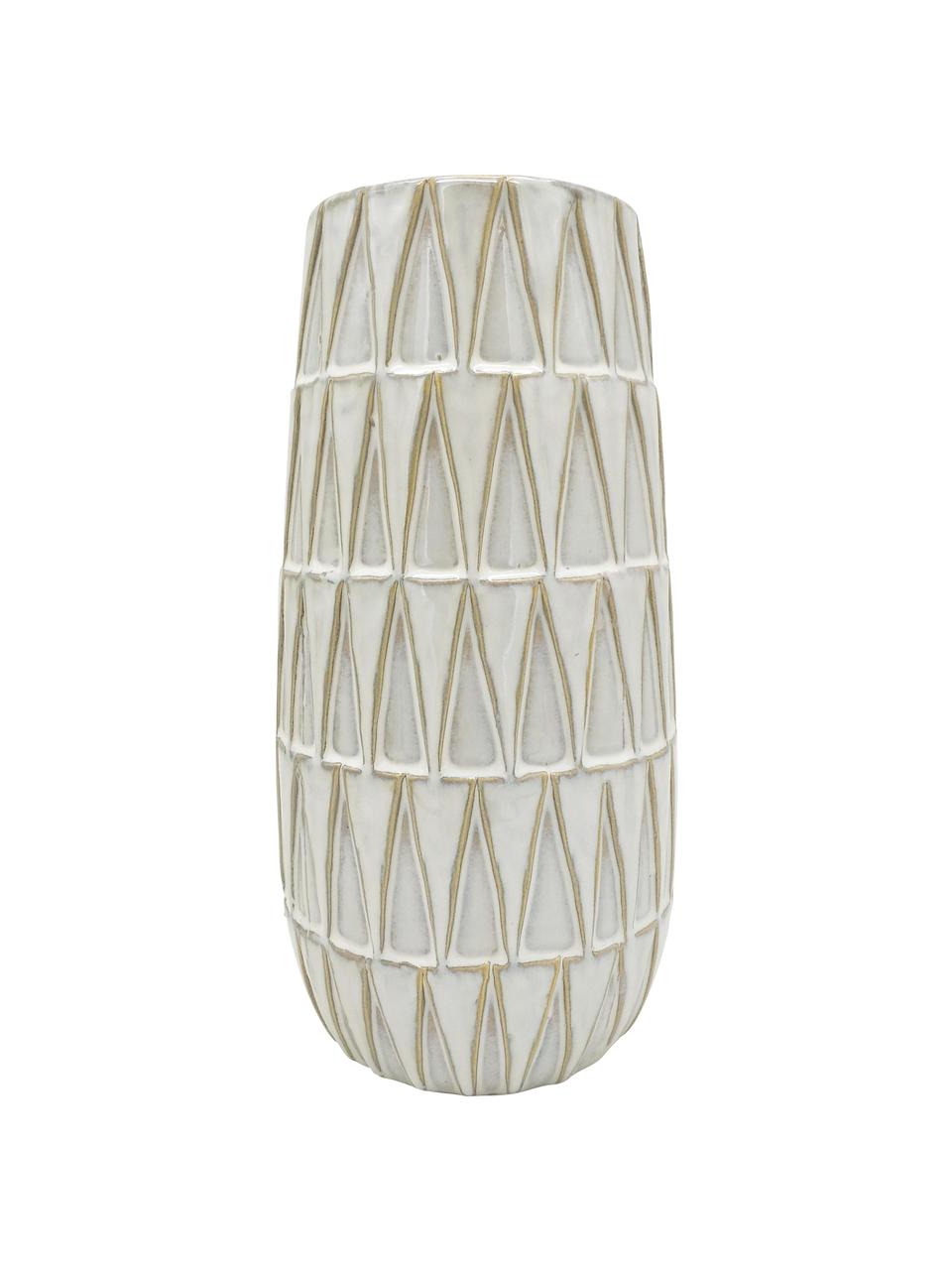 Vase Nomad aus Keramik, Keramik, Weiß, Beige, Ø 13x H 26 cm