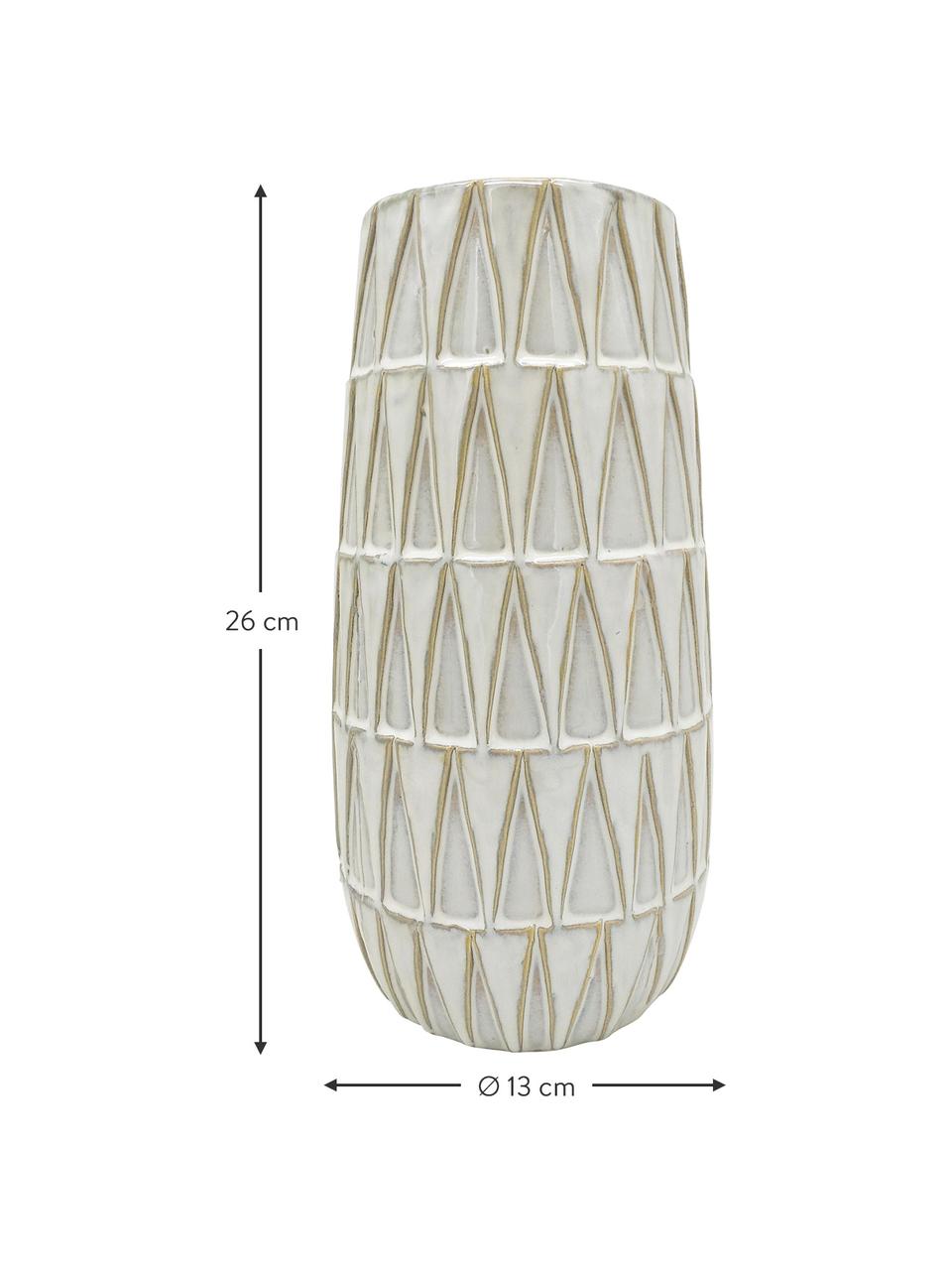 Vase Nomad aus Keramik, Keramik, Weiß, Beige, Ø 13x H 26 cm