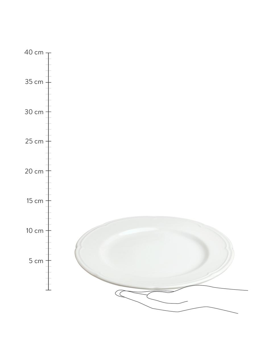 Plytký tanier z porcelánu Ouverture, 6 ks, Porcelán, Biela, Ø 27 cm