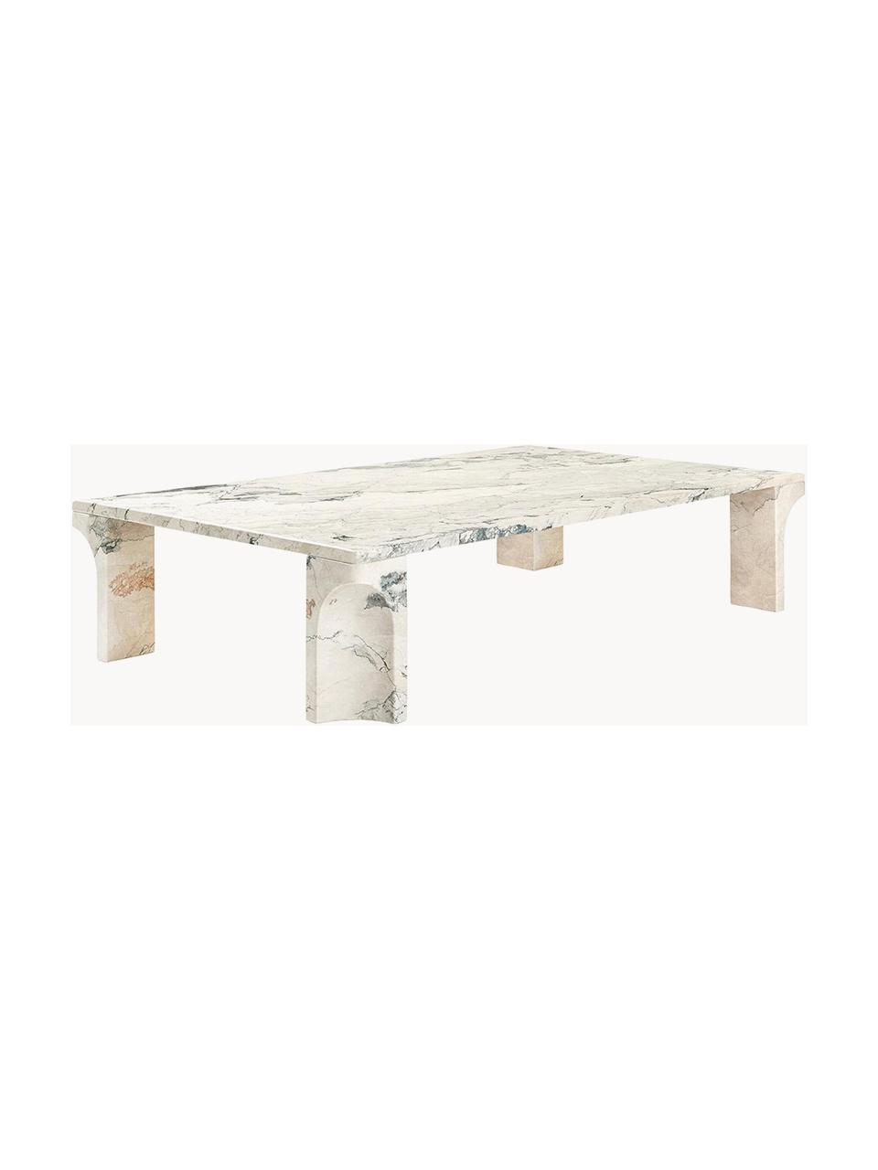Konferenční stolek z vápence Doric, Š 140 cm, Vápenec, Světle béžová, odstíny šedé, Š 140 cm, V 80 cm