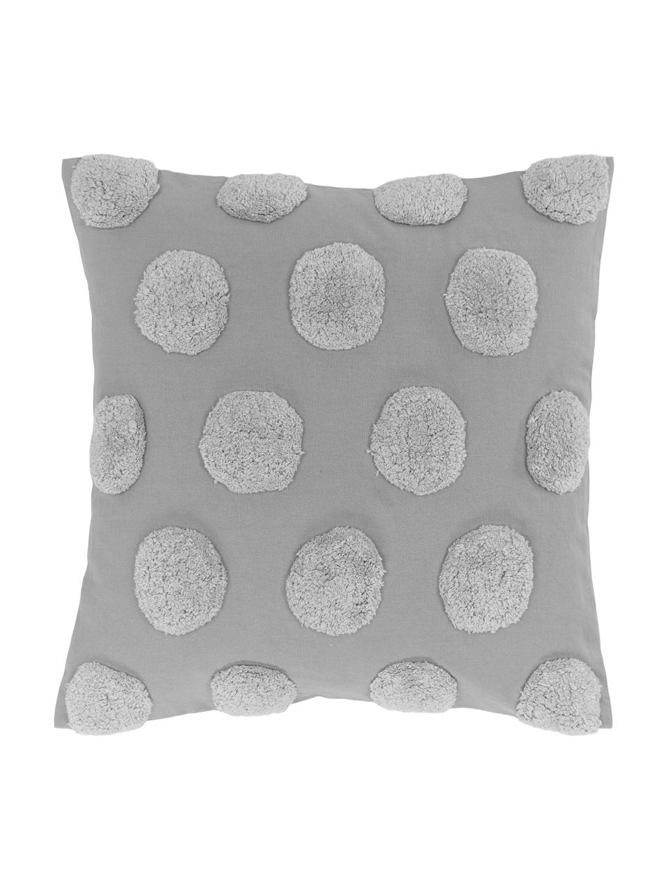 Housse de coussin 50x50 gris tufté Rowen, Gris