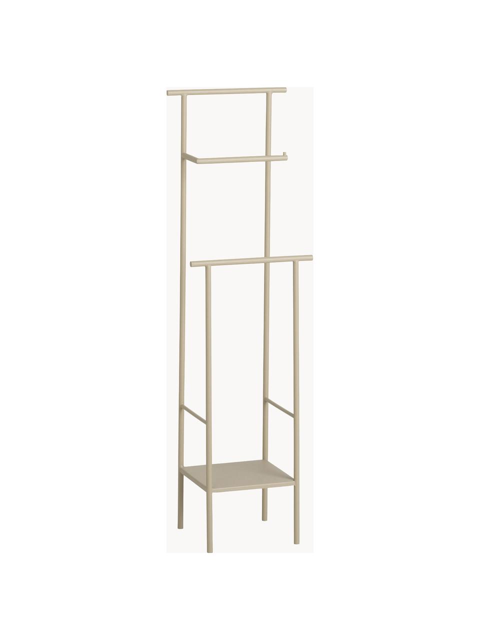 Scaffale porta carta igienica Dora, Acciaio inossidabile verniciato a polvere, Beige chiaro opaco, Larg. 18 x Alt. 62 cm