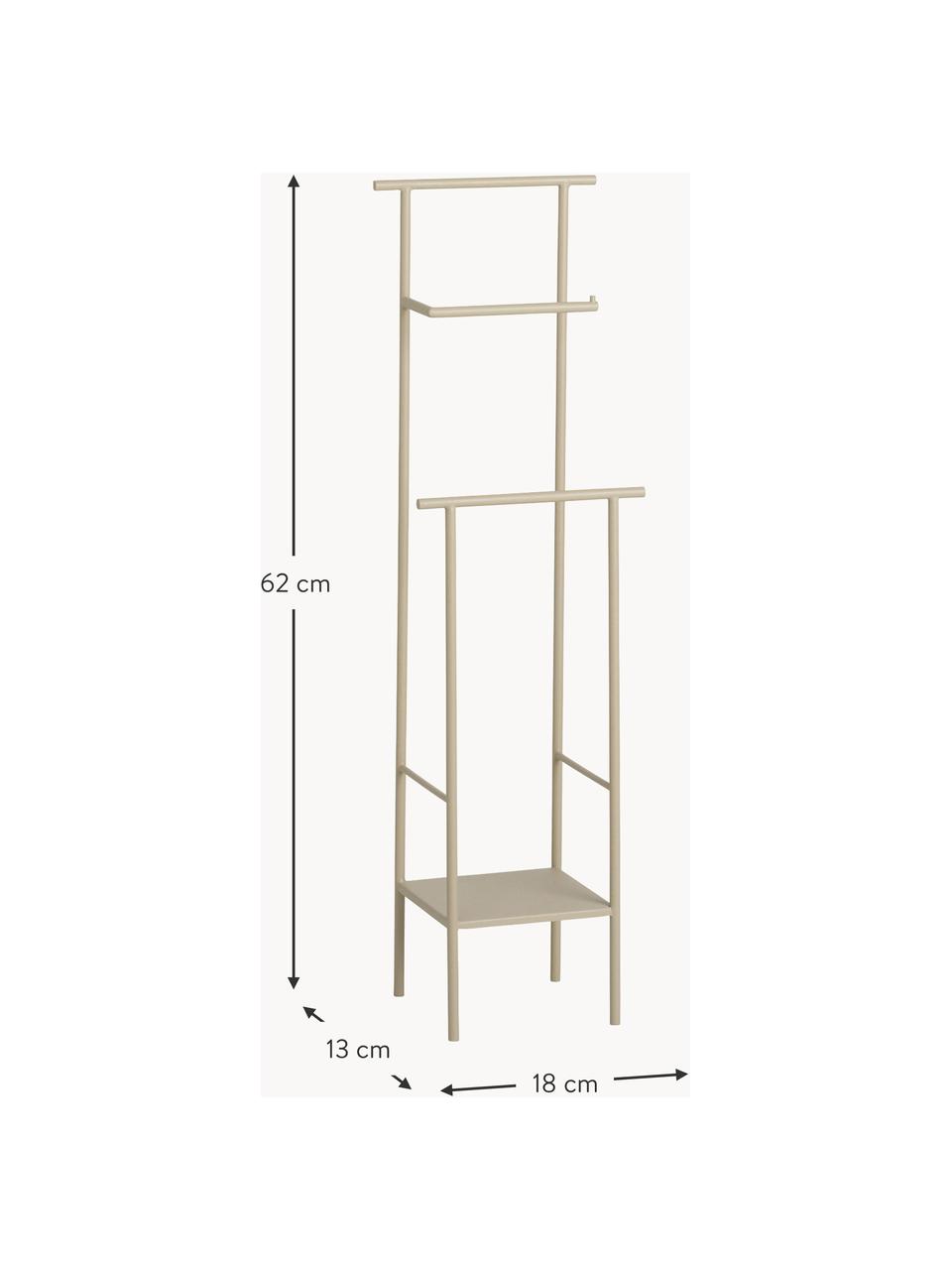 Scaffale porta carta igienica Dora, Acciaio inossidabile verniciato a polvere, Beige chiaro opaco, Larg. 18 x Alt. 62 cm