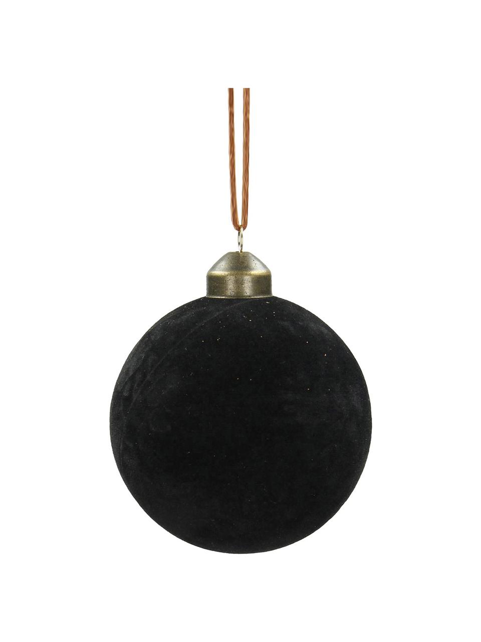 Bolas de Navidad de terciopelo Velvet, 6 uds., Negro, Ø 8 cm