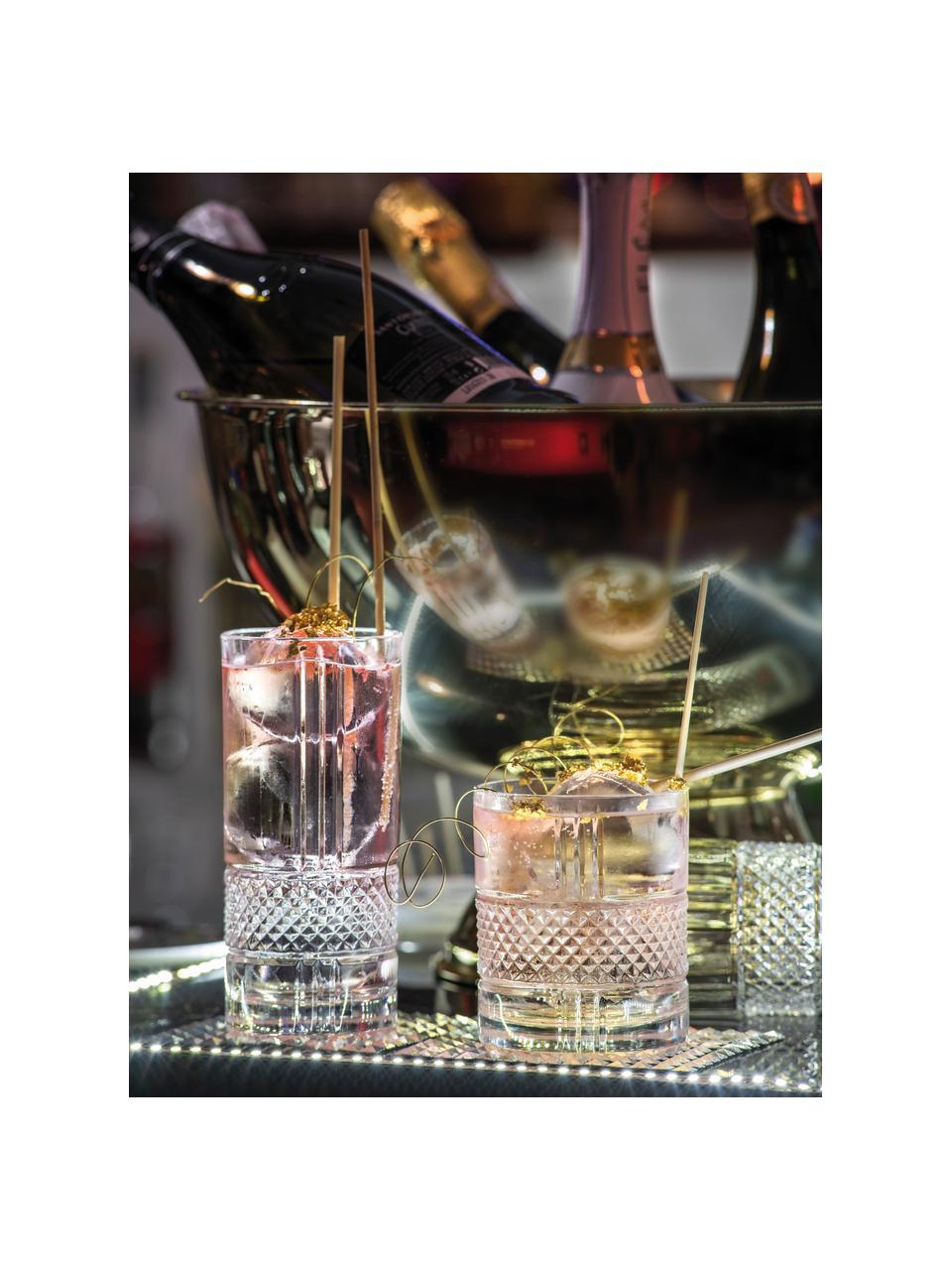 Kristallen glazen Brillante met reliëf, 6 stuks, Kristalglas, Transparant, Ø 7 x H 15 cm, 350 ml