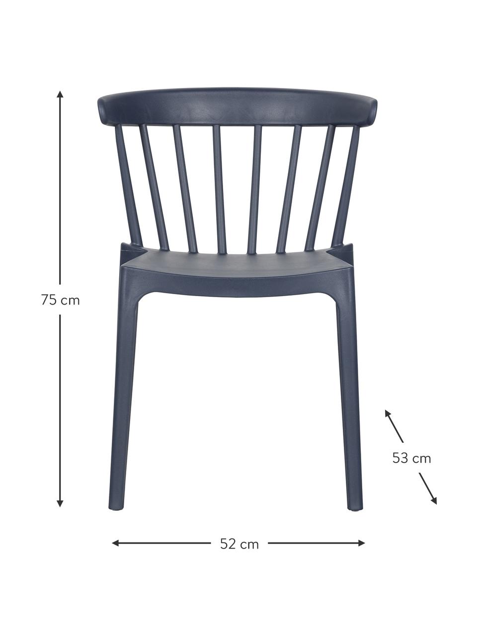 Stohovateľná záhradná stolička Bliss, Polypropylén, Modrá, Š 52 x H 53 cm