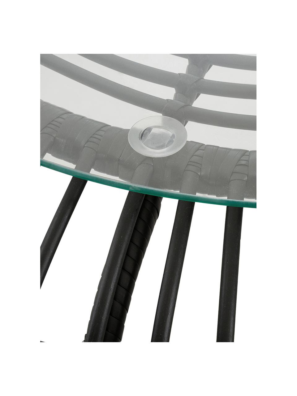 Kulatý konferenční stolek se skleněnou deskou Costa, Černá, Ø 85 cm