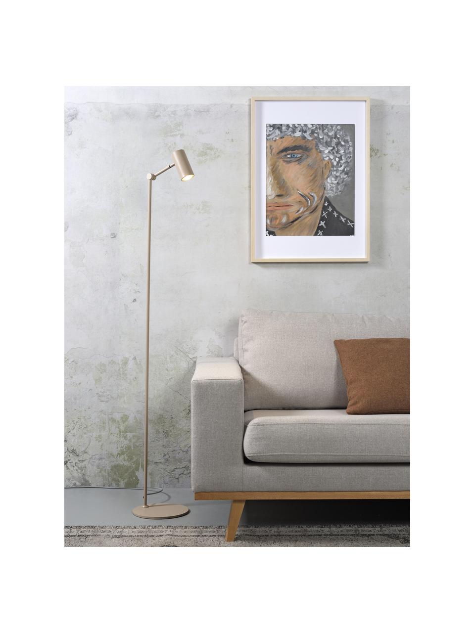 Kleine leeslamp Montreux, Lampenkap: gecoat metaal, Lampvoet: gecoat metaal, Lichtbeige, H 134 cm