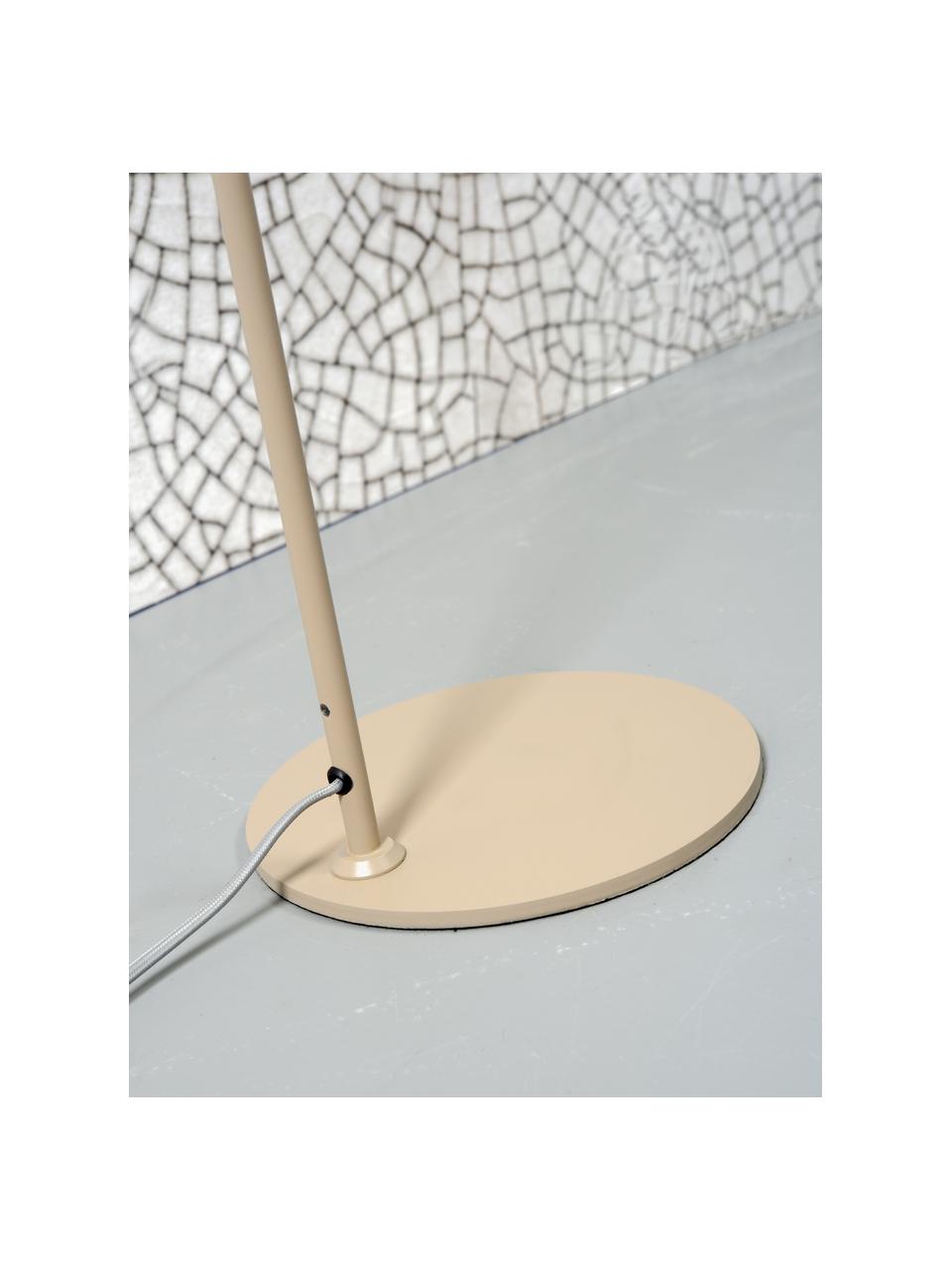 Kleine leeslamp Montreux, Lampenkap: gecoat metaal, Lampvoet: gecoat metaal, Lichtbeige, H 134 cm