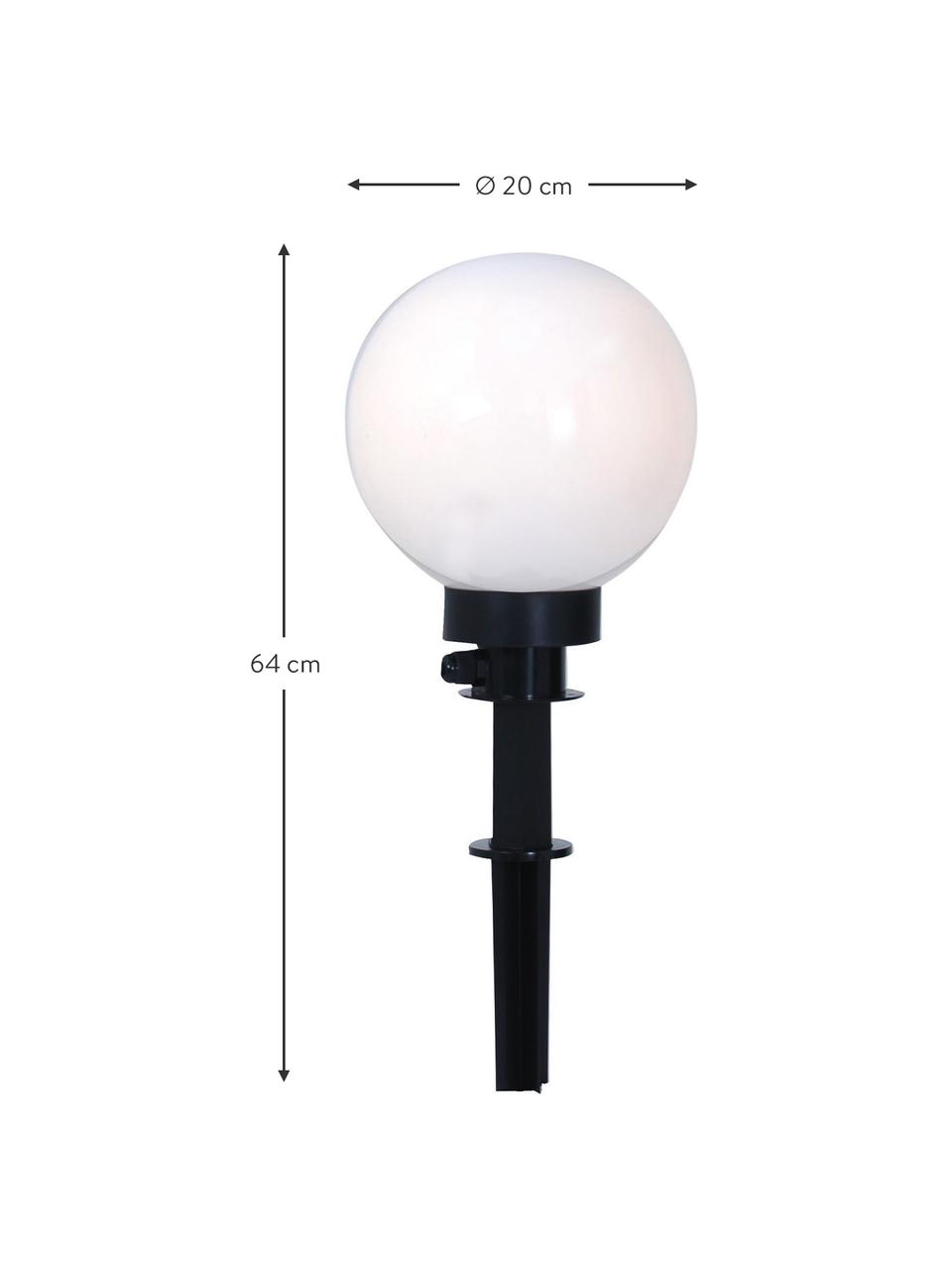 Bodenleuchte Ball mit Stecker, Weiß, Schwarz, Ø 20 x H 64 cm