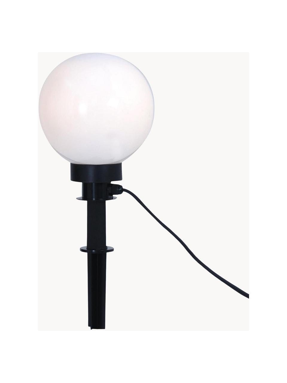 Lampada da terra con spina Ball, Lampada: vetro acrilico Picchetto , Bianco, nero, Ø 20 x Alt. 64 cm