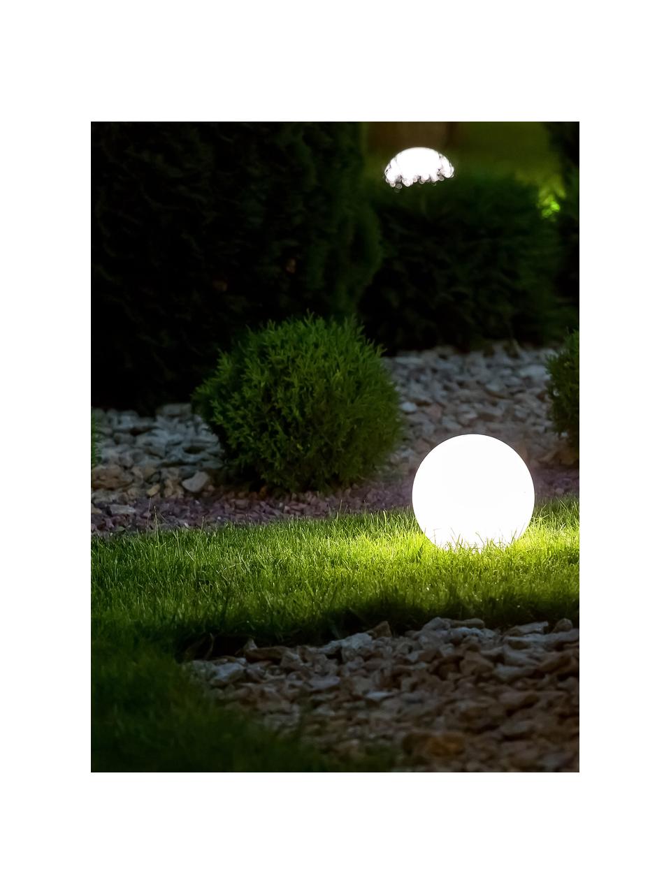 Lampada da terra con spina Ball, Lampada: vetro acrilico Picchetto , Bianco, nero, Ø 20 x Alt. 64 cm