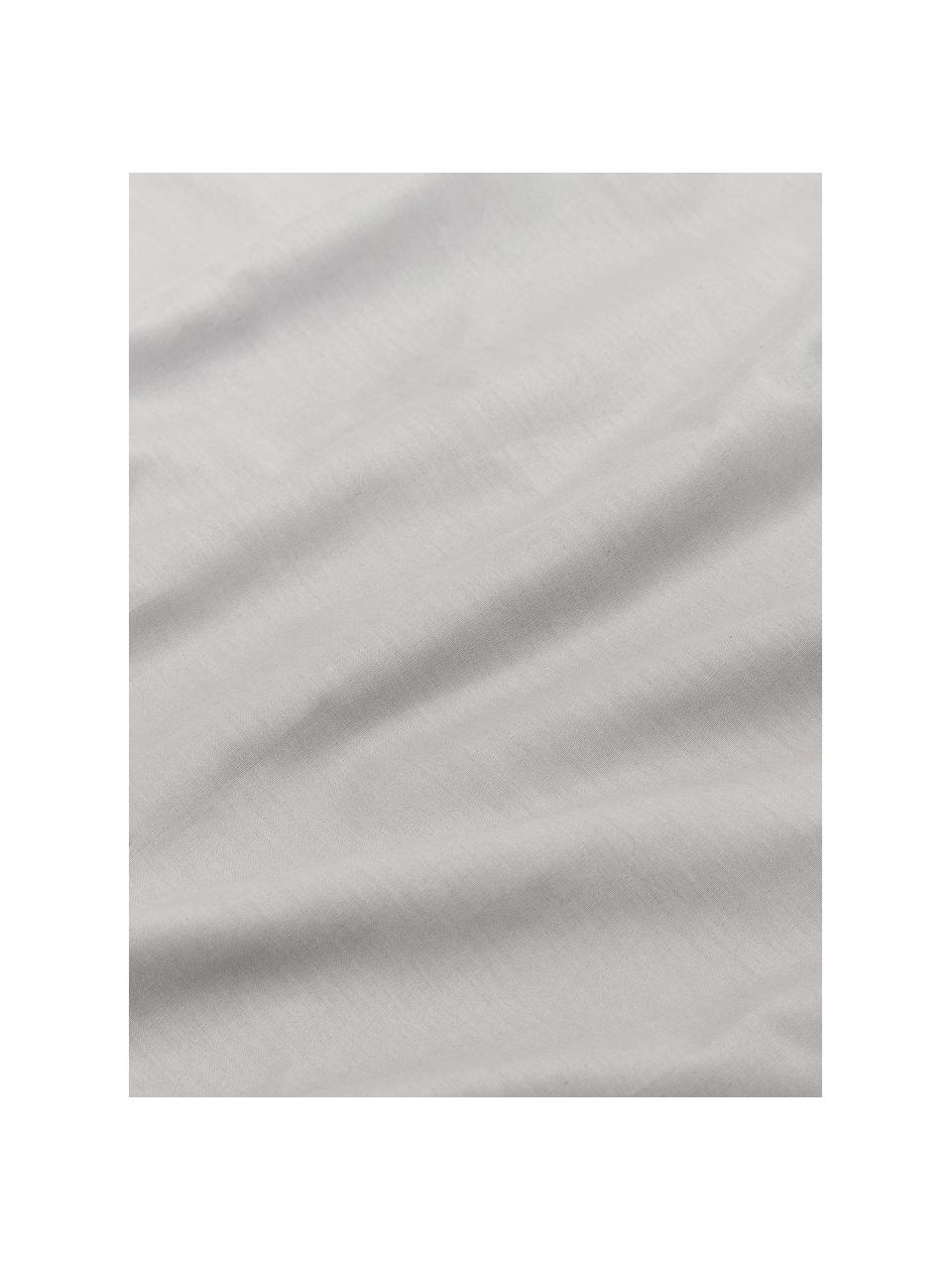 Taie d'oreiller en percale de coton avec piquage façon origami Brody, Gris, larg. 240 x long. 220 cm