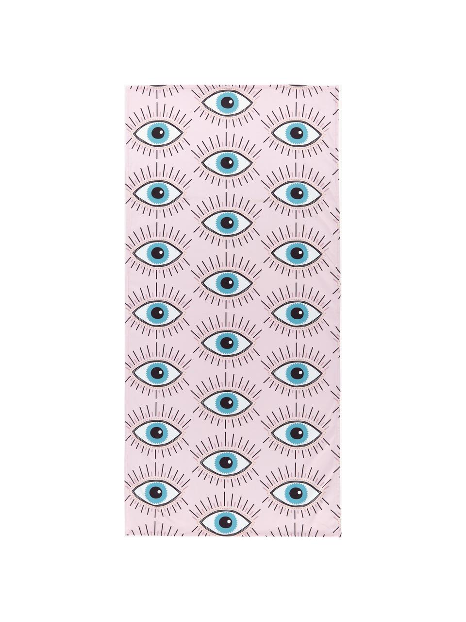 Leichtes Strandtuch Eyes mit Augenmotiven, 55 % Polyester, 45 % Baumwolle
Sehr leichte Qualität, 340 g/m², Rosa, Bunt, B 70 x L 150 cm