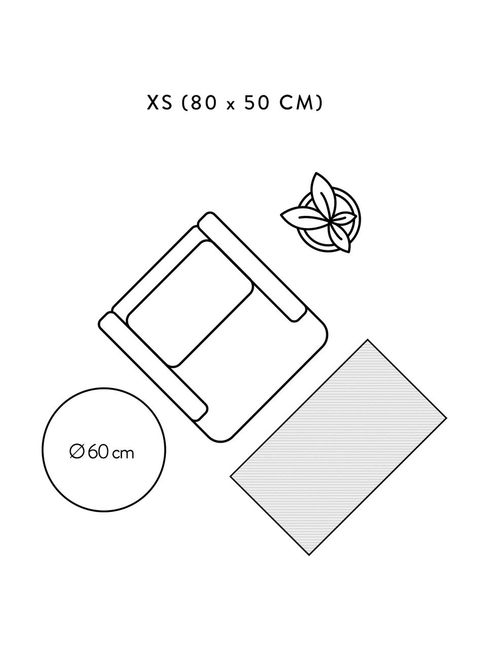 Dünner Baumwollteppich Agneta in Cremeweiß, handgewebt, 100% Baumwolle, Weiß, B 50 x L 80 cm (Größe XXS)