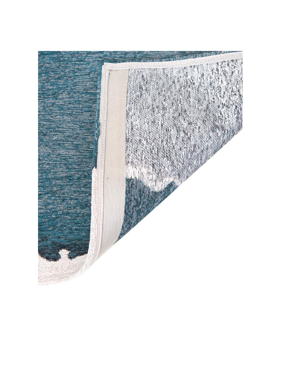 Teppich Iode mit abstraktem Muster, 100 % Polyester, Petroltöne, B 80 x L 150 cm (Größe XS)
