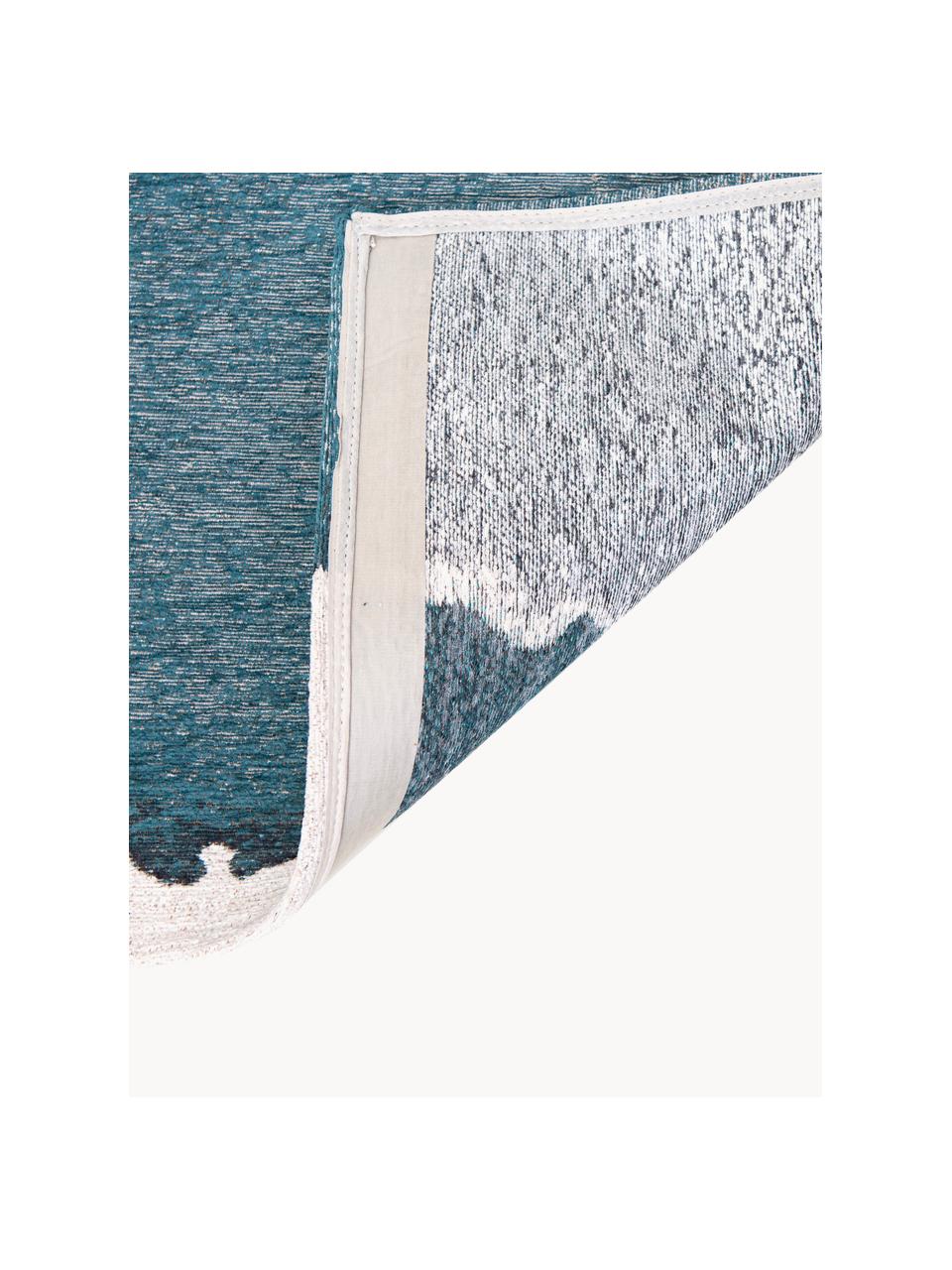 Teppich Iode mit abstraktem Muster, 100 % Polyester, Petroltöne, B 80 x L 150 cm (Grösse XS)