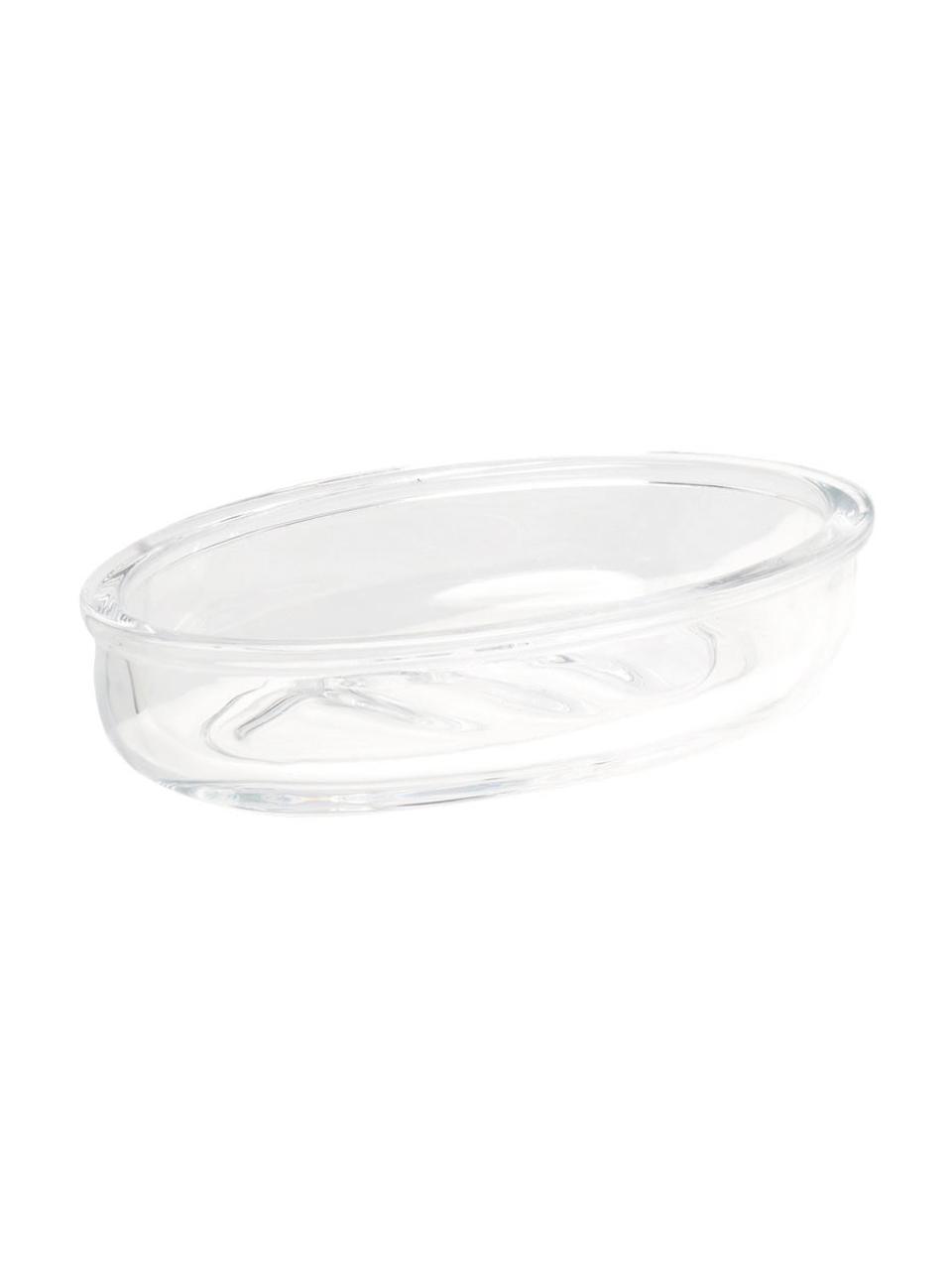 Porte-savon transparent Clear, Verre, Transparent, larg. 15 x haut. 3 cm