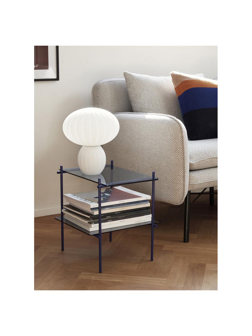 Sklenený pomocný stolík Niche, Modrá, priehľadná, Š 40 x V 39 cm