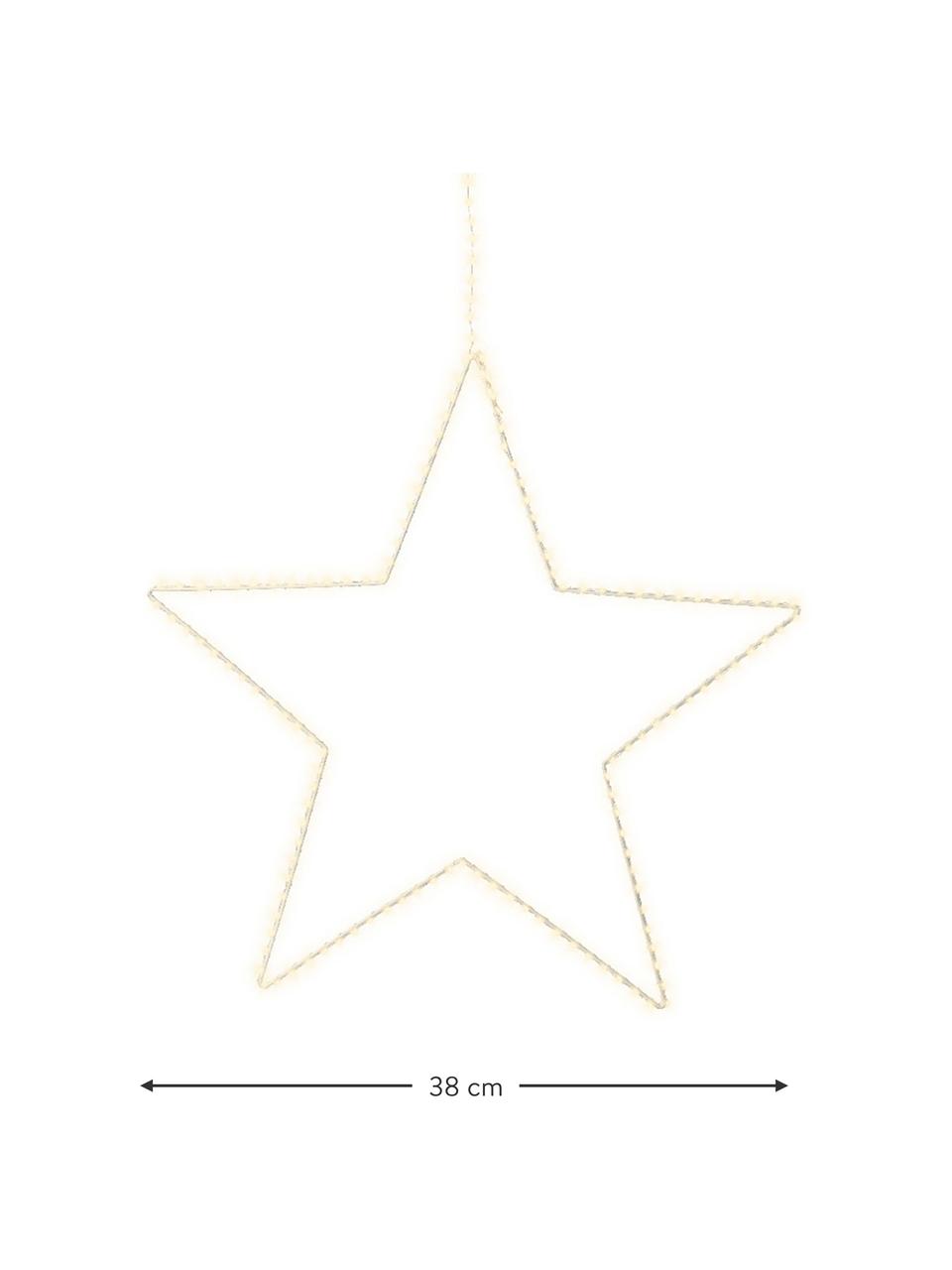 Luce natalizia a LED da esterno a forma di stella Angelic, Metallo rivestito, Dorato, Larg. 38 x Alt. 38 cm