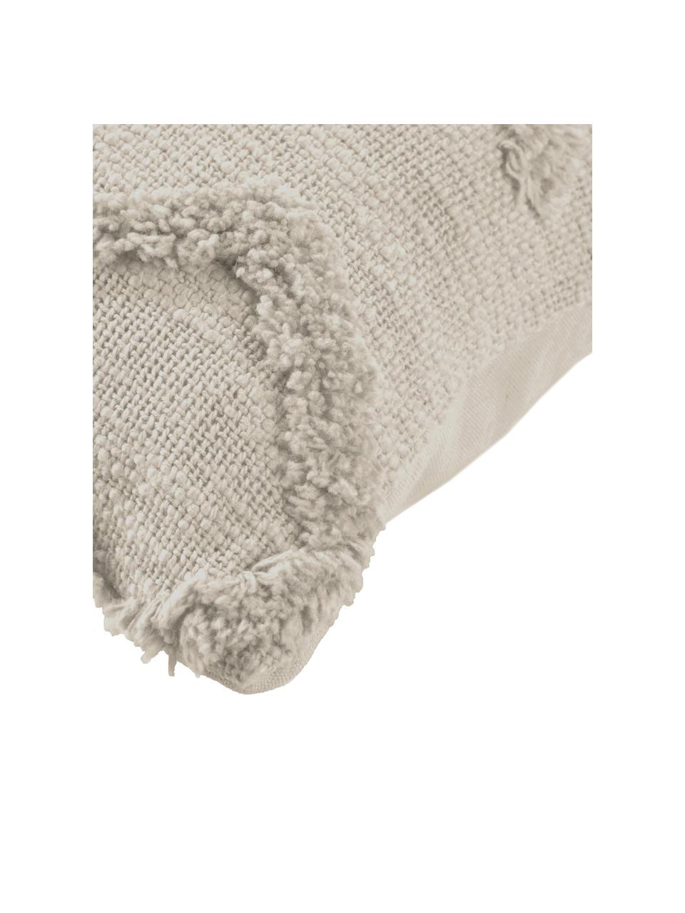 Kussenhoes Xayoxhira met getuft hoog-laag patroon, 100% katoen, Beige, B 45 x L 45 cm