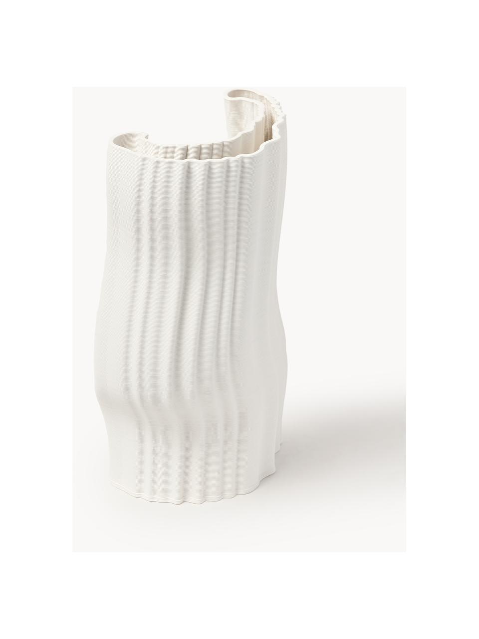 Vase Moire aus Steinzeug, H 30 cm, Steinzeug, Off White, B 19 x H 30 cm