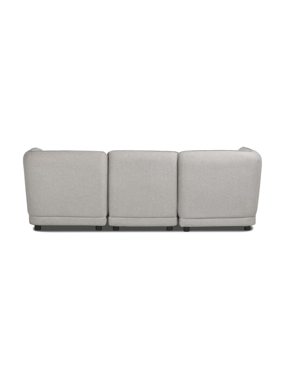 Modulares 3-Sitzer Sofa Ari in Grau, Bezug: 100% Polyester Der hochwe, Gestell: Massivholz, Sperrholz, Füße: Kunststoff, Webstoff Grau, B 228 x T 77 cm