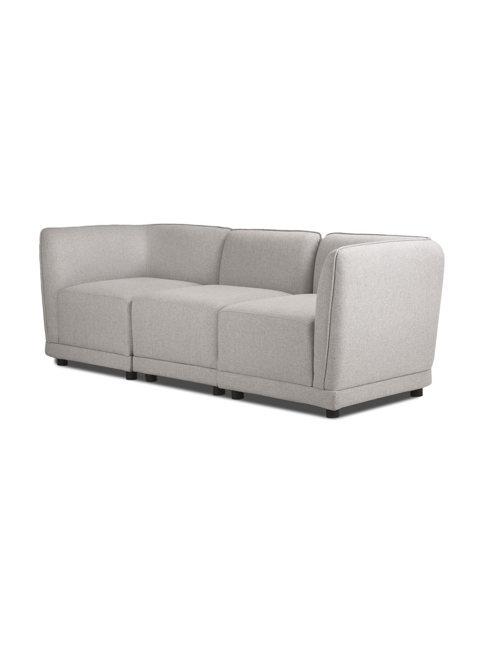 Sofa modułowa Ari (3-osobowa), Tapicerka: 100% poliester Dzięki tka, Stelaż: lite drewno, sklejka, Nogi: tworzywo sztuczne, Szary, S 228 x G 77 cm