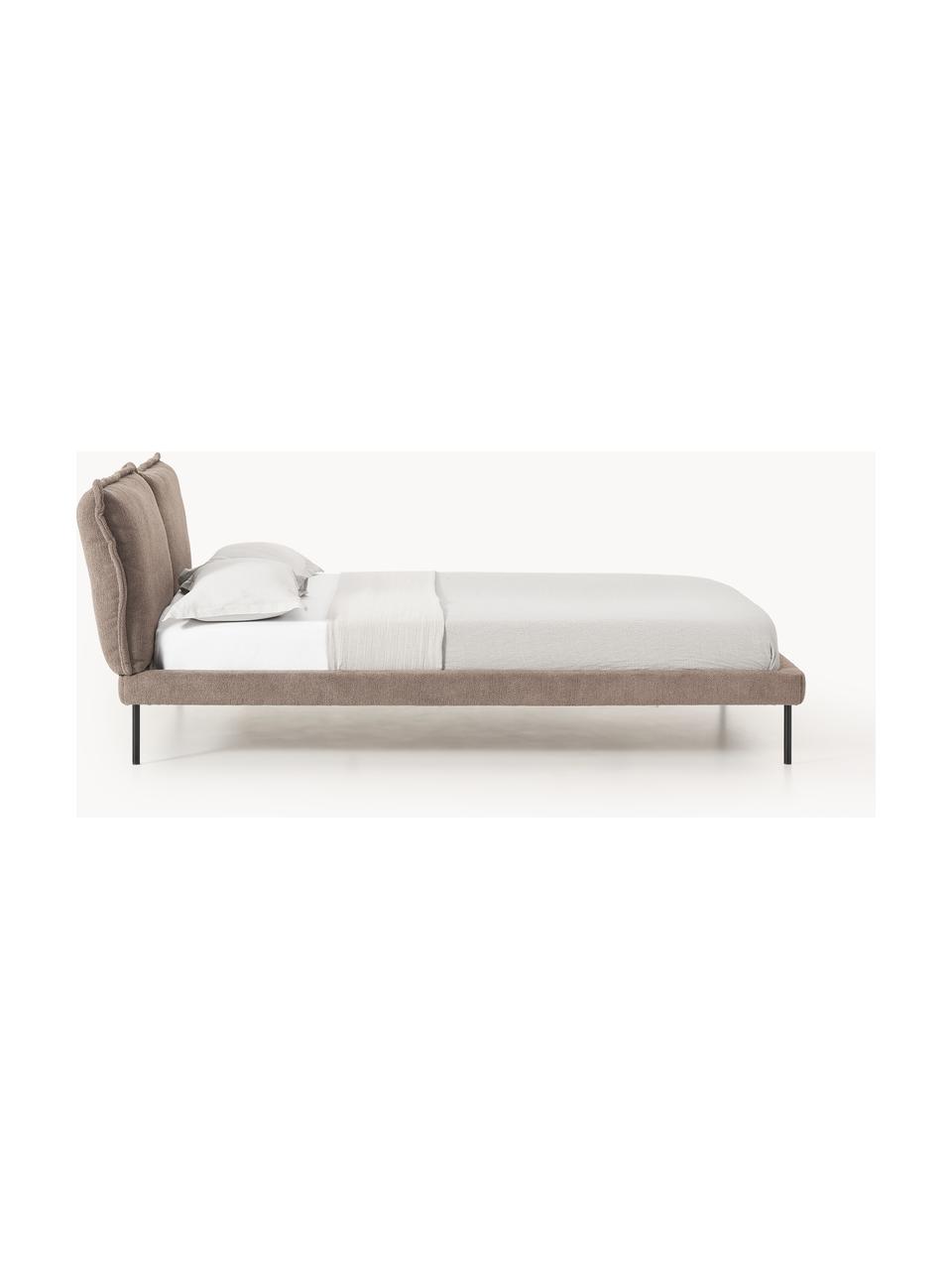 Polsterbett Amelia, Bezug: 100 % Polyester Der hochw, Gestell: , Webstoff Taupe, B 140 x L 200 cm