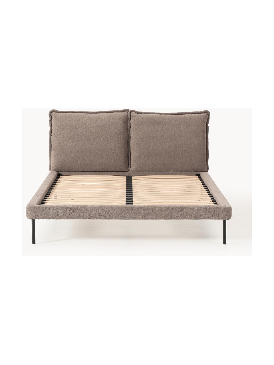 Polsterbett Amelia, Bezug: 100 % Polyester Der hochw, Gestell: , Webstoff Taupe, B 140 x L 200 cm