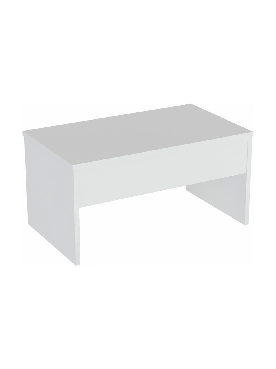 Konferenční stolek s funkcí zvedání a úložným prostorem Akilli, Dřevotřísková deska potažená melaminem, Bílá, Š 90 cm