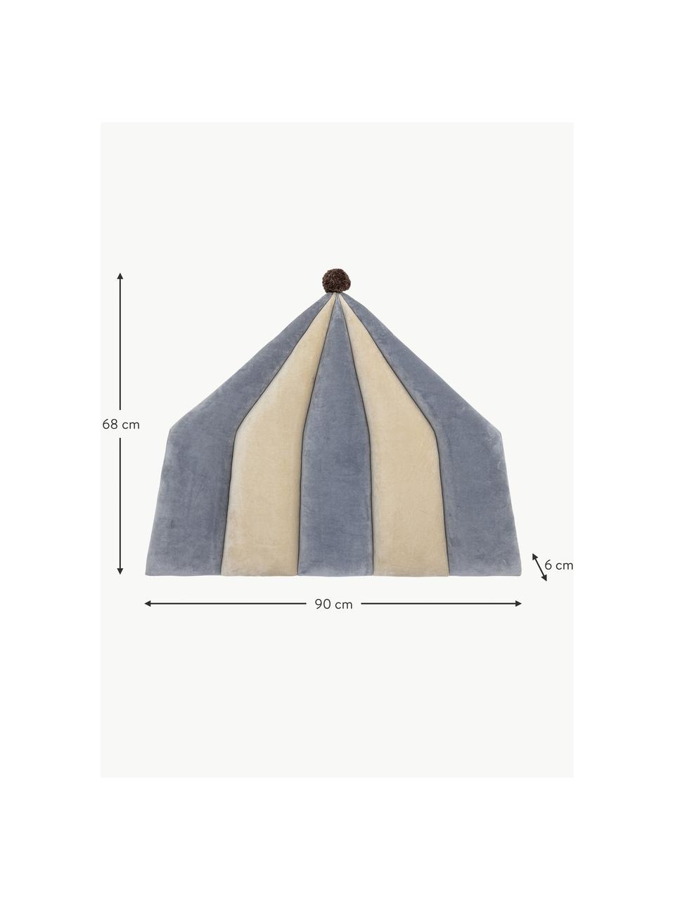 Tête de lit Carley, Gris-bleu, beige clair, larg. 90 x haut. 68 cm