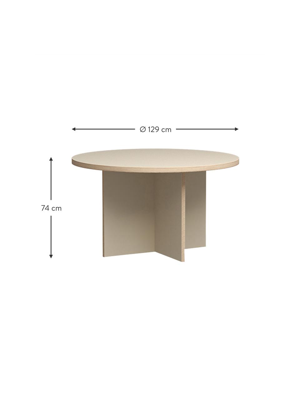 Kulatý jídelní stůl Cirkel, Ø 129 cm, Béžová, Ø 129 cm