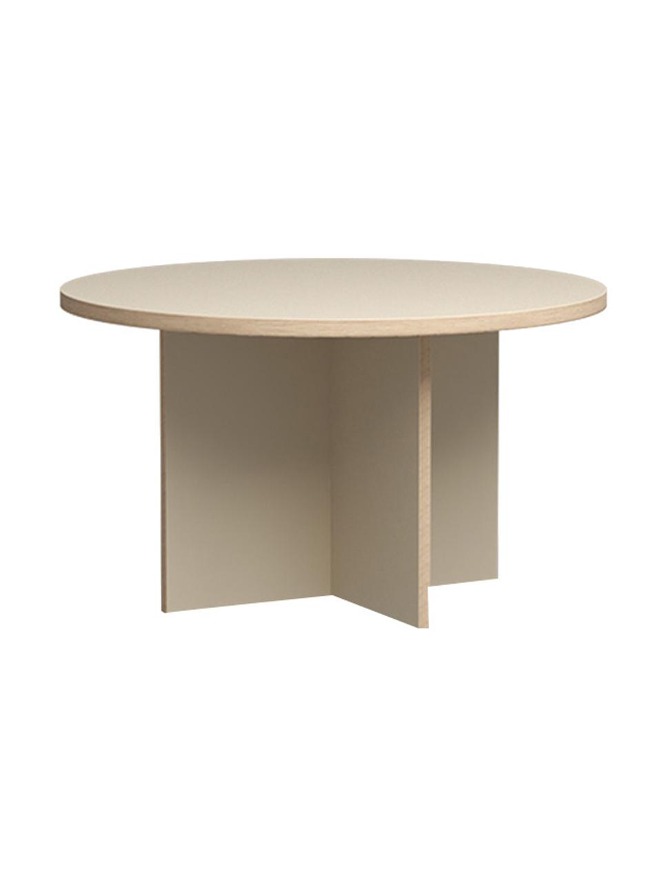 Mesa de comedor redonda Cirkel, Ø 129 cm, Tablero: Eurolight, tablero de fib, Estructura: Eurolight, tablero de fib, Beige, Ø 129 x Al 74 cm