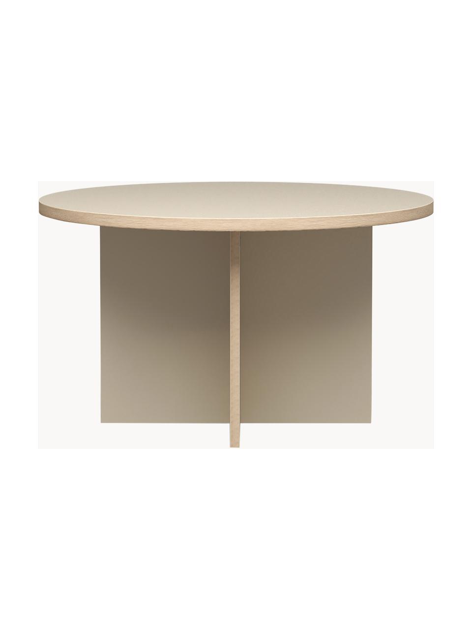 Mesa de comedor redonda Cirkel, Ø 129 cm, Tablero: Eurolight, tablero de fib, Estructura: Eurolight, tablero de fib, Beige claro, Ø 129 cm