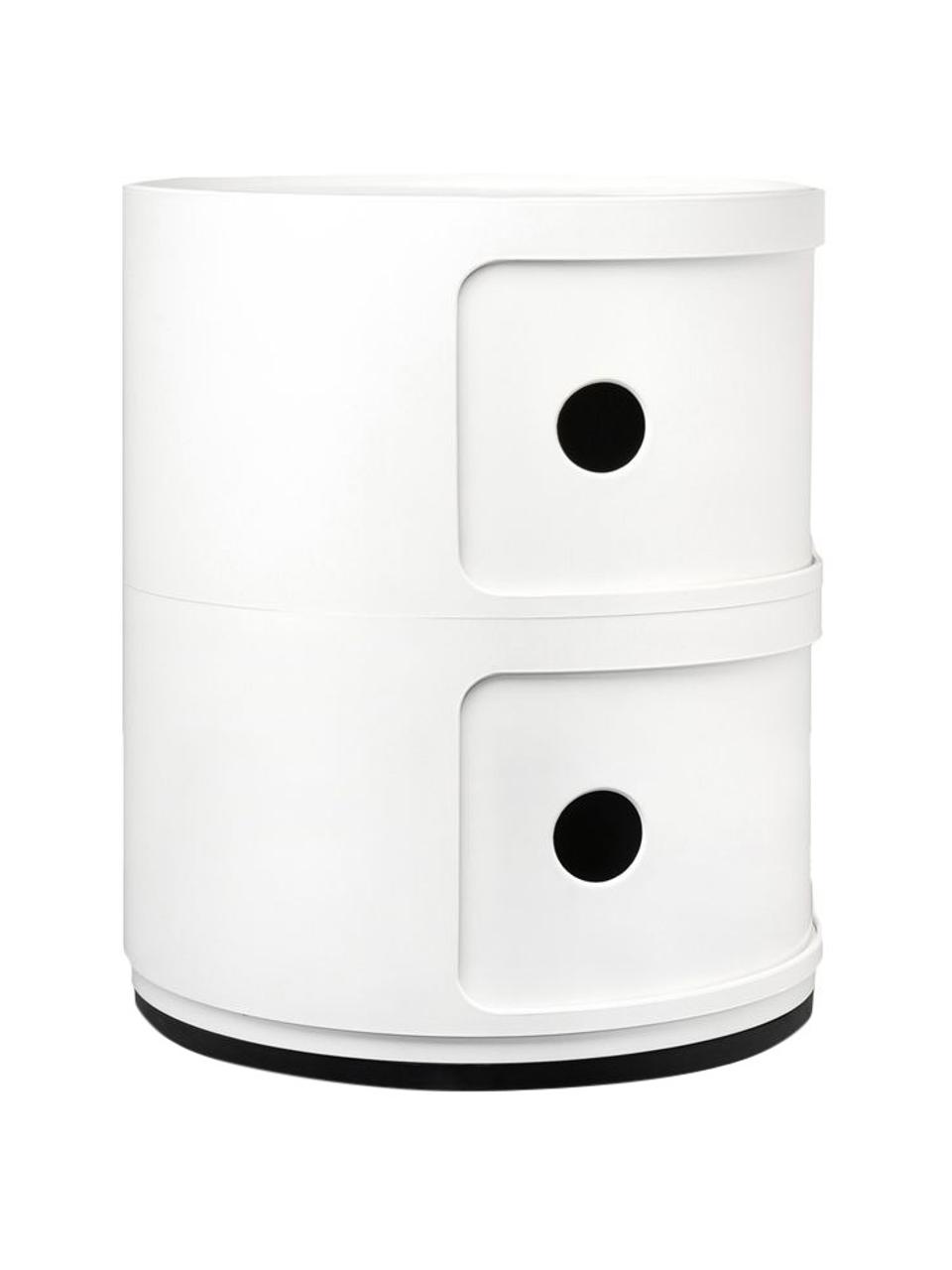 Design Container Componibili 2 Modules in Weiß, Thermoplastisches Technopolymer aus recyceltem Industrieausschuss, Greenguard-zertifiziert, Weiß, matt, Ø 32 x H 40 cm