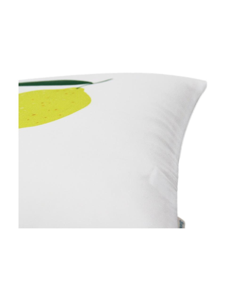 Federa arredo reversibile Lemon, Poliestere, Bianco, giallo, verde, Larg. 45 x Lung. 45 cm