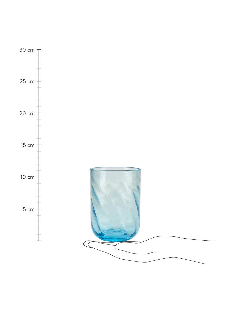 Szklanka Twist, 4 szt., Szkło, Jasny niebieski, transparentny, Ø 8 x W 11 cm, 300 ml