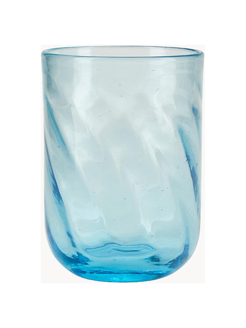 Verre à eau bleu Twist, 4 pièces, Verre, Bleu ciel, transparent, Ø 8 x haut. 11 cm, 300 ml