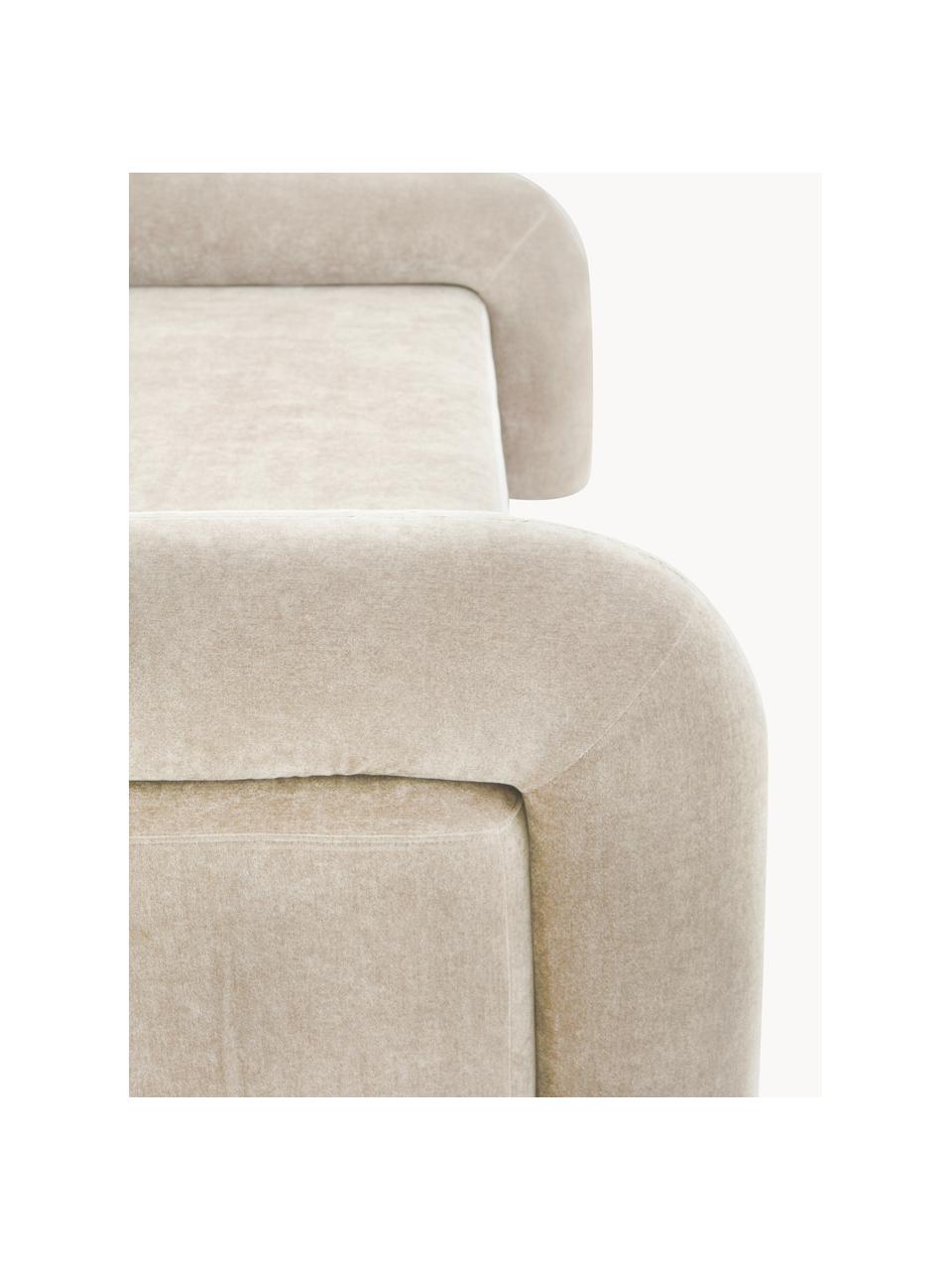 Samt-Daybed Komoro, Bezug: Samt (100 % Polyester) De, Gestell: Mitteldichte Holzfaserpla, Samt Hellbeige, B 120 x L 220 cm