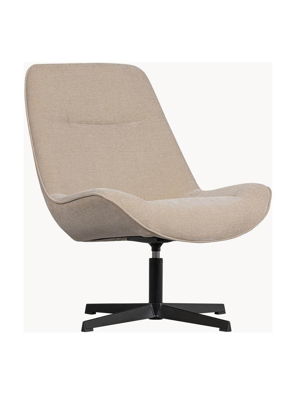 Silla giratoria de chenilla Stach, Tapizado: chenilla (100% poliéster), Estructura: plástico, metal revestido, Chenilla beige, negro, An 72 x F 87 cm