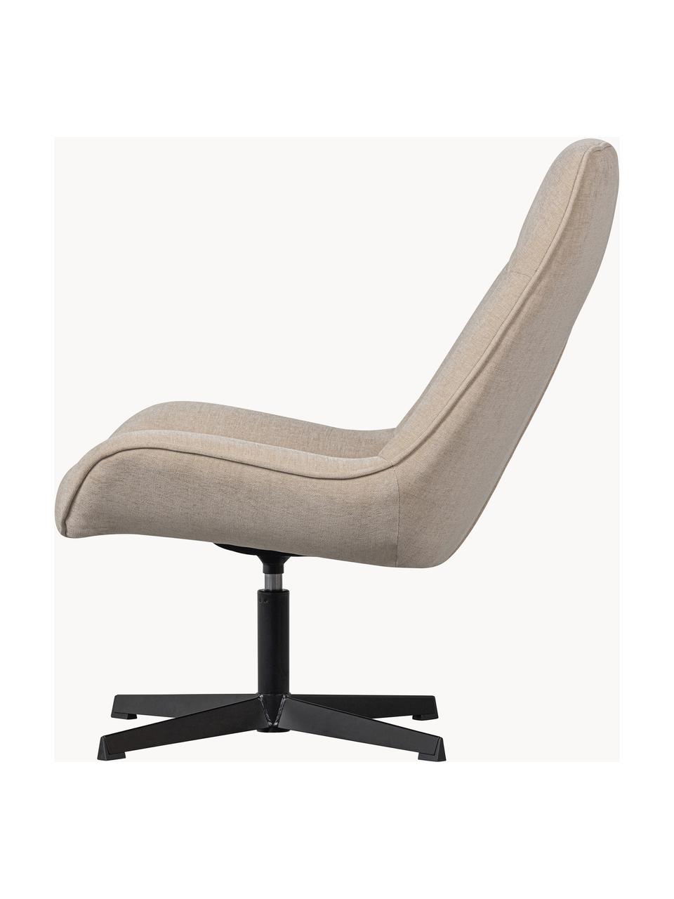 Silla giratoria de chenilla Stach, Tapizado: chenilla (100% poliéster), Estructura: plástico, metal revestido, Chenilla beige, negro, An 72 x F 87 cm